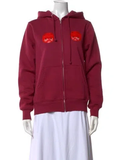 Pre-owned Heaven By Marc Jacobs Mock Neck Long Sleeve Sweatshirt In Red