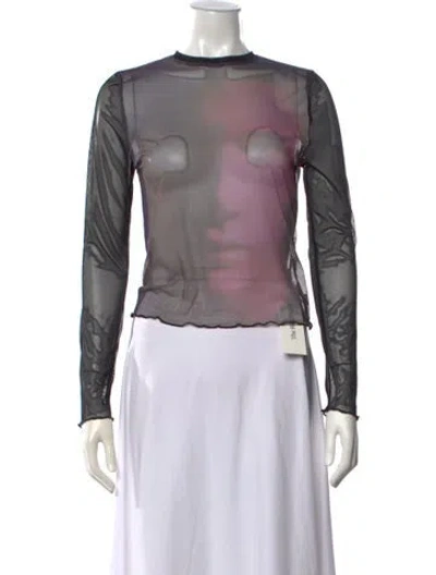 Pre-owned Heaven By Marc Jacobs Nylon Graphic Print Top In Black