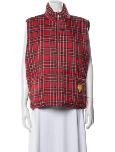 Pre-owned Heaven By Marc Jacobs Plaid Print Vest In Red