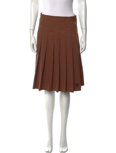 Pre-owned Heaven By Marc Jacobs Pleated Accents Midi Length Skirt In Brown