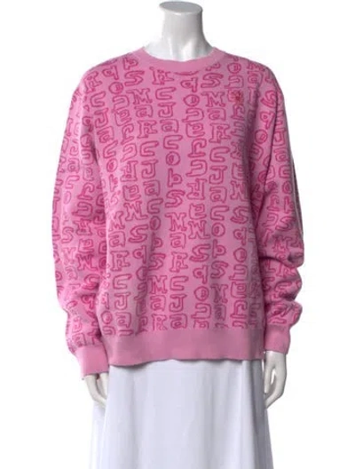 Pre-owned Heaven By Marc Jacobs Printed Crew Neck Sweater In Pink