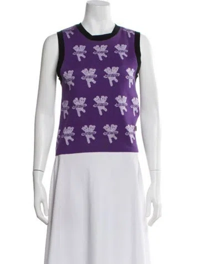 Pre-owned Heaven By Marc Jacobs Printed Crew Neck Sweater In Purple