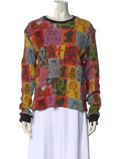 Pre-owned Heaven By Marc Jacobs Printed Crew Neck Sweatshirt In Red