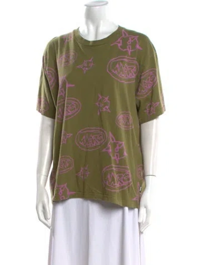 Pre-owned Heaven By Marc Jacobs Printed Crew Neck T-shirt In Green
