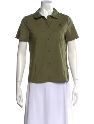 Pre-owned Heaven By Marc Jacobs Short Sleeve Button-up Top In Green