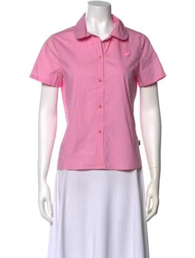 Pre-owned Heaven By Marc Jacobs Short Sleeve Button-up Top In Pink