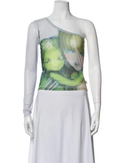 Pre-owned Heaven By Marc Jacobs Silk Graphic Print Top In Multicolor