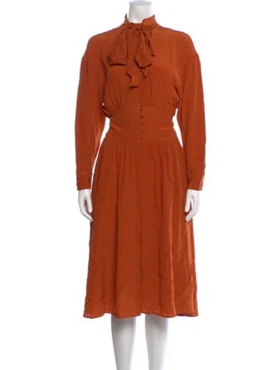 Pre-owned Heaven By Marc Jacobs Silk Midi Length Dress In Orange