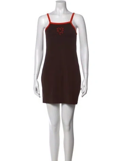 Pre-owned Heaven By Marc Jacobs Square Neckline Mini Dress In Brown