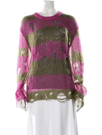 Pre-owned Heaven By Marc Jacobs Striped Crew Neck Sweater In Green