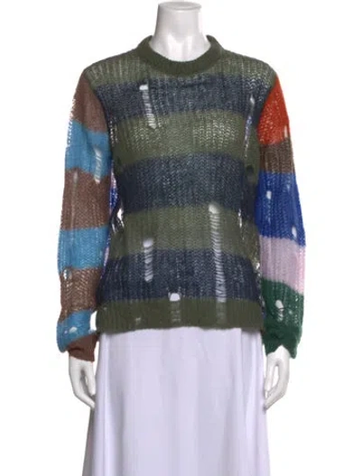 Pre-owned Heaven By Marc Jacobs Striped Crew Neck Sweater In Green