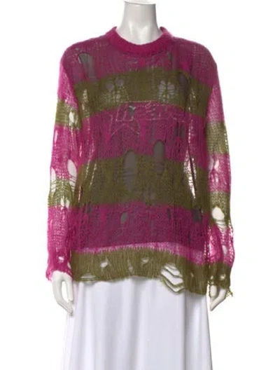 Pre-owned Heaven By Marc Jacobs Striped Crew Neck Sweater In Green