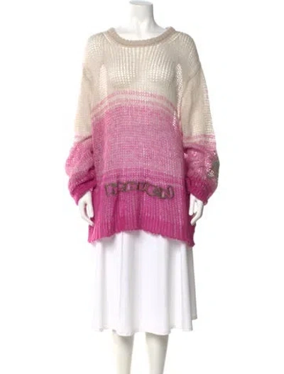 Pre-owned Heaven By Marc Jacobs Striped Scoop Neck Sweater In Pink