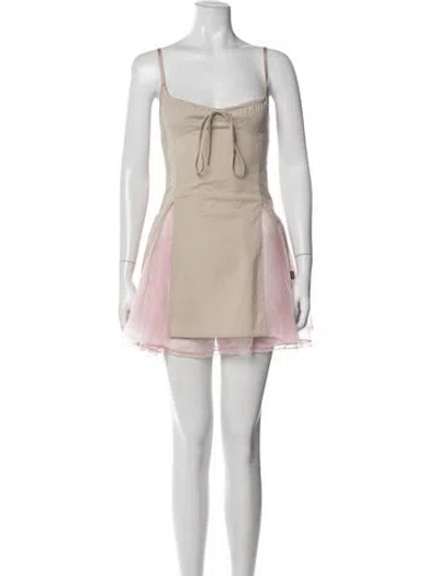 Pre-owned Heaven By Marc Jacobs Tie Neck Mini Dress In Neutral