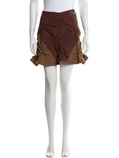 Pre-owned Heaven By Marc Jacobs X Kiko Kostadinov Plaid Print Mini Skirt W/ Tags In Brown