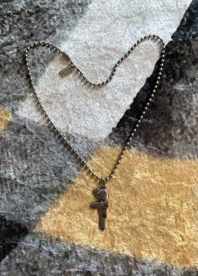 Pre-owned Heaven By Marc Jacobs X Marc Jacobs Necklace Teddy Bear In Gray