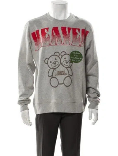 Pre-owned Heaven By Marc Jacobs X Online Ceramics Graphic Print Crew Neck Sweatshirt In Gray