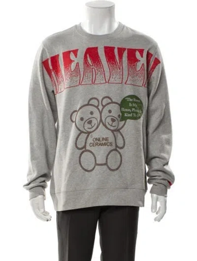 Pre-owned Heaven By Marc Jacobs X Online Ceramics Graphic Print Crew Neck Sweatshirt In Gray