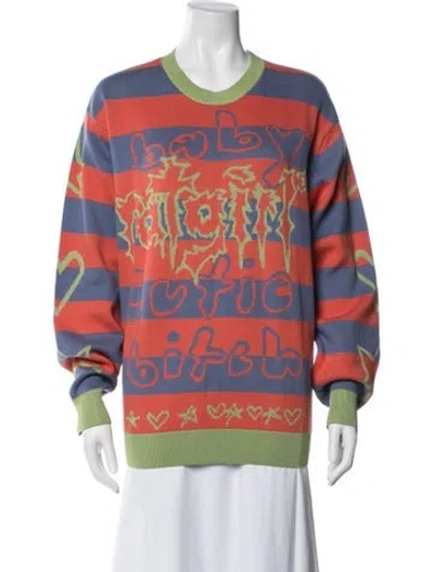 Pre-owned Heaven By Marc Jacobs X Ratgirl Striped Crew Neck Sweatshirt W/ Tags In Blue
