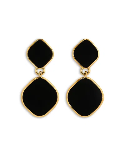 Heaven Mayhem Alma Black Velvet Drop Earrings In 18k Gold Plated In Black/gold