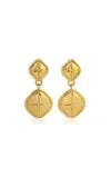 Heaven Mayhem Alma Etched Drop Earrings In Gold