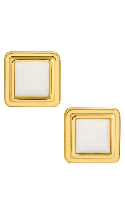 Heaven Mayhem Archer Earrings In Gold & White