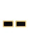 Heaven Mayhem Archer Rectangle 18k Gold-plated Earrings In Gold