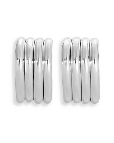 Heaven Mayhem Aria Multi Row Hoop Earrings In Silver