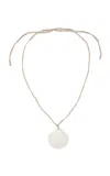 Heaven Mayhem Womens Cream Aster Shell Silk Cord Necklace In Gold