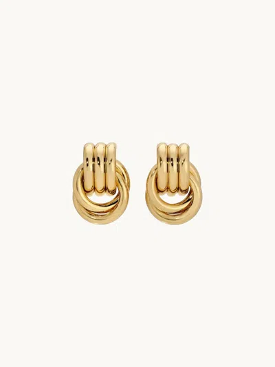 Heaven Mayhem Baby Knot Multi Row Drop Earrings In Gold