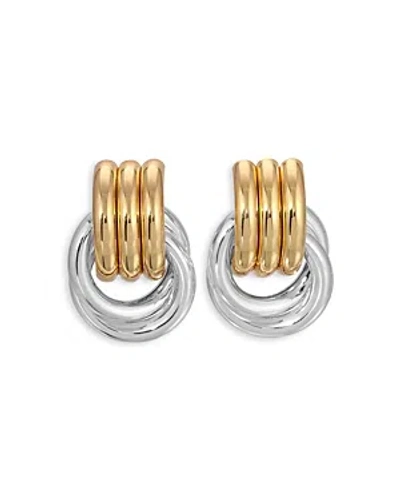 Heaven Mayhem Double Knot Mixed Earrings In Gold/silver