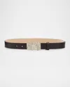 Heaven Mayhem Gaia Medium Leather Belt In Brown Croc