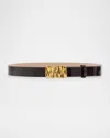 Heaven Mayhem Gaia Medium Leather Belt In Brown Patent