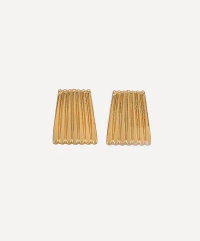 Heaven Mayhem Gold-plated Ribbed Stud Earrings