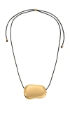 Heaven Mayhem Womens  Julia Glass And Cord Pendant Necklace In Metallic Gold