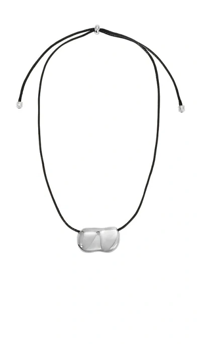 Heaven Mayhem Pebble Necklace In Metallic Silver