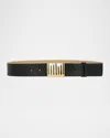 Heaven Mayhem Heaven Medium Leather Belt In Black Gold