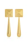 Heaven Mayhem Iris 18k Gold-plated Earrings In Brown