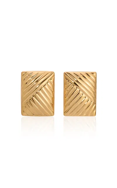 HEAVEN MAYHEM LINED GOLD-PLATED EARRINGS