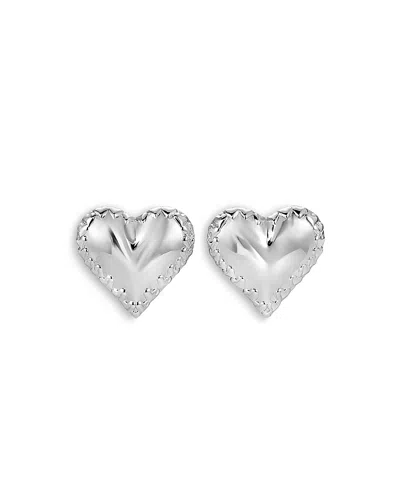 Heaven Mayhem Love Ii Heart Drop Earrings In Silver