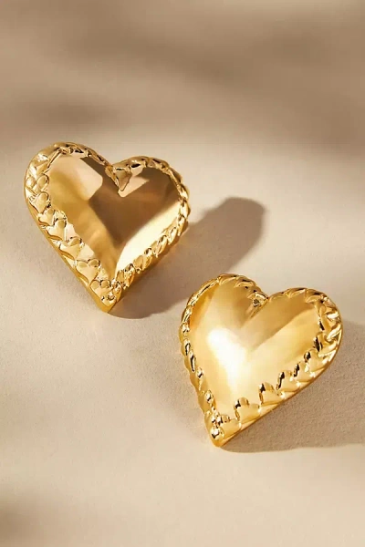 Heaven Mayhem Love Ii Heart Earrings In Gold