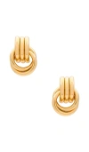 Heaven Mayhem Mini Knot Earring In Metallic Gold
