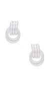 Heaven Mayhem Mini Knot Earrings In Metallic Silver