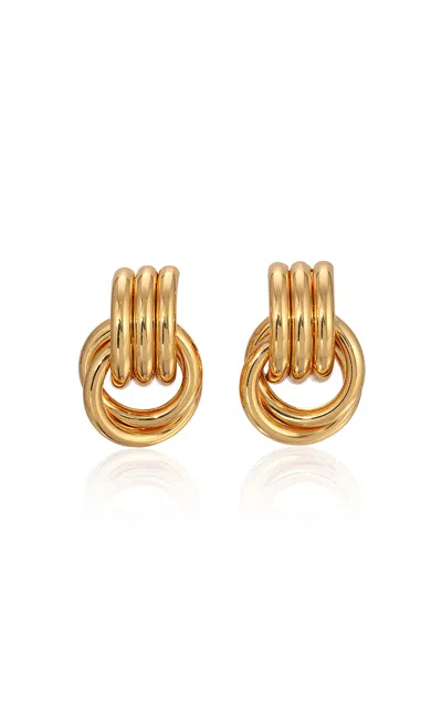 Heaven Mayhem Baby Knot Multi Row Drop Earrings In Gold
