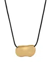 Heaven Mayhem Pebble Leather Necklace In Gold