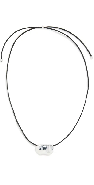 Heaven Mayhem Pebble Necklace Silver & Black
