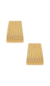 Heaven Mayhem Ribbed Earrings In Metallic Gold