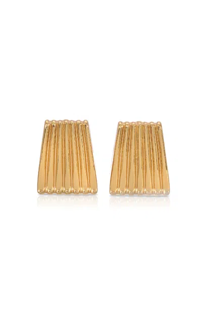 HEAVEN MAYHEM RIBBED GOLD-PLATED EARRINGS