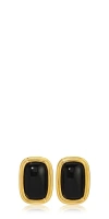 Heaven Mayhem Ribbon Earrings Black Gold