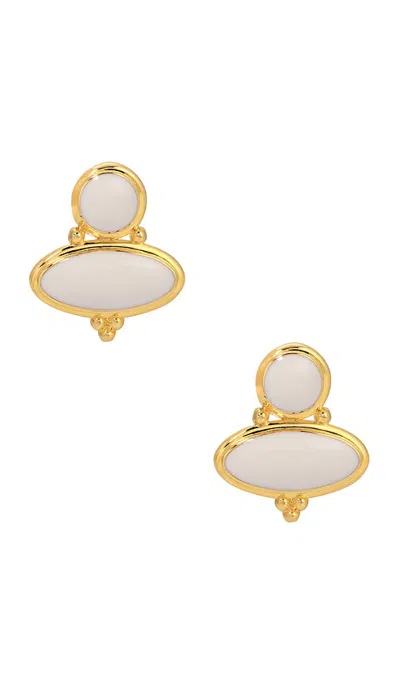 Heaven Mayhem Romy Earrings In Gold & White